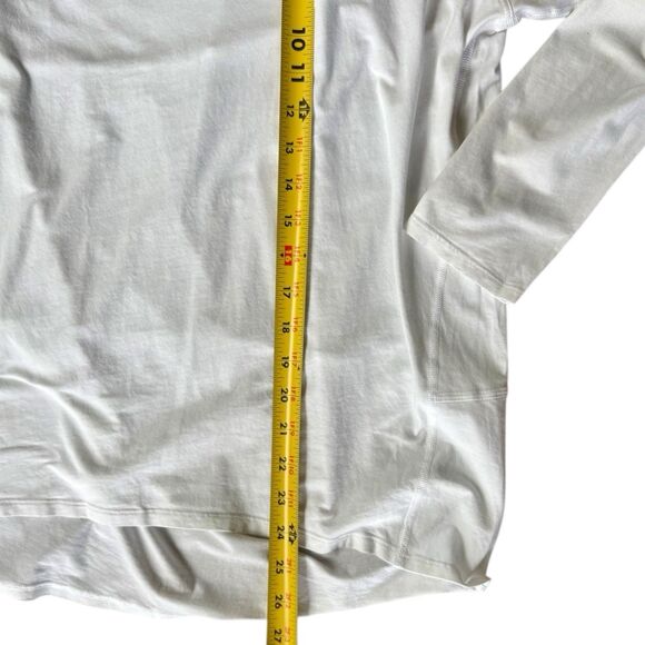 Lululemon Back In Action Long Sleeve Top Womens 10 White Loose Fit Shirt - Picture 11 of 11
